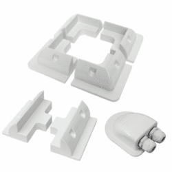 Solar Panel Mounting Set With Corner Brackets, Side Brackets And A Waterproof Cable Gland