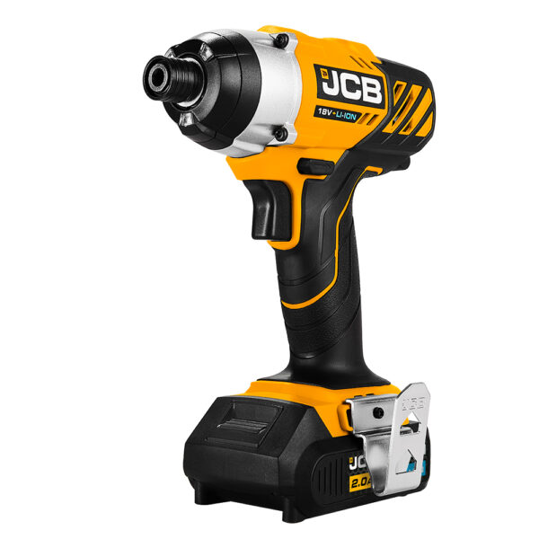 JCB 18V Impact Driver with 2.0Ah Lithium-ion battery and 2.4A charger