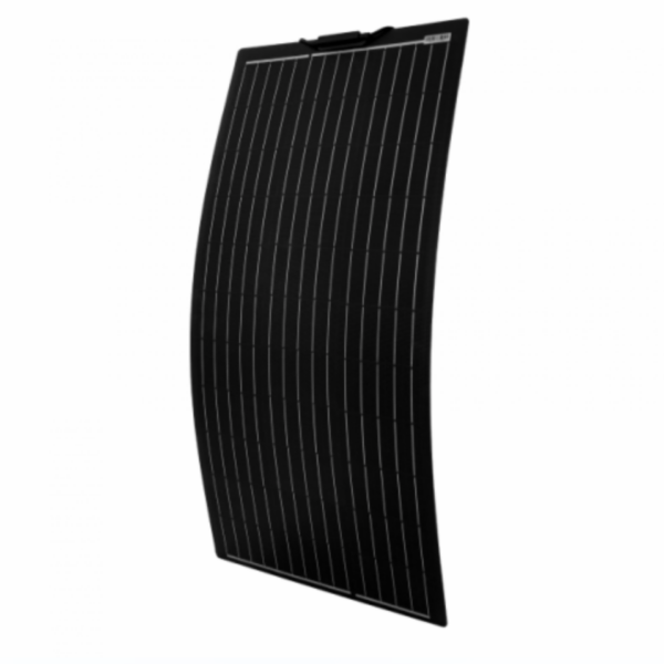 100W Black Reinforced Narrow Semi-Flexible Solar Panel With A Durable Etfe Coating