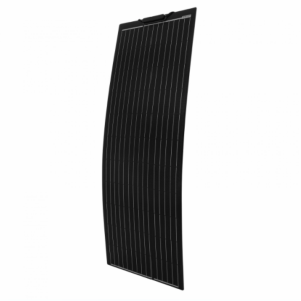 150W Black Reinforced Narrow Semi-Flexible Solar Panel With A Durable Etfe Coating