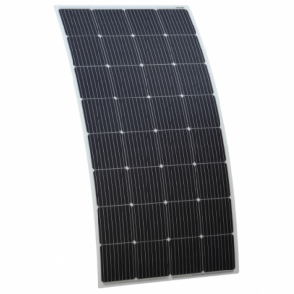 200W Semi-Flexible Fibreglass Solar Panel With A Round Rear Junction Box And 3M Cable, With Durable Etfe Coating