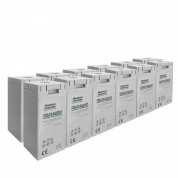 24V 300Ah Agm Deep Cycle Battery Bank (12 X 2V Batteries) For Large Power Systems And Energy Storage