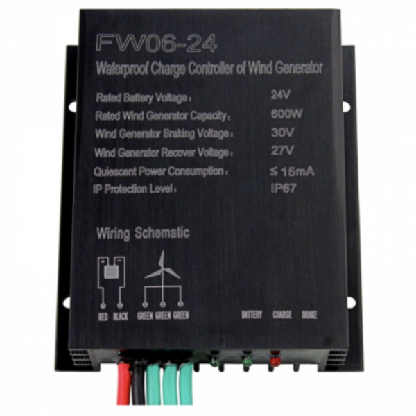 600W 24V Waterproof Wind Charge Controller / Regulator For 24V Wind Turbines Up To 600W