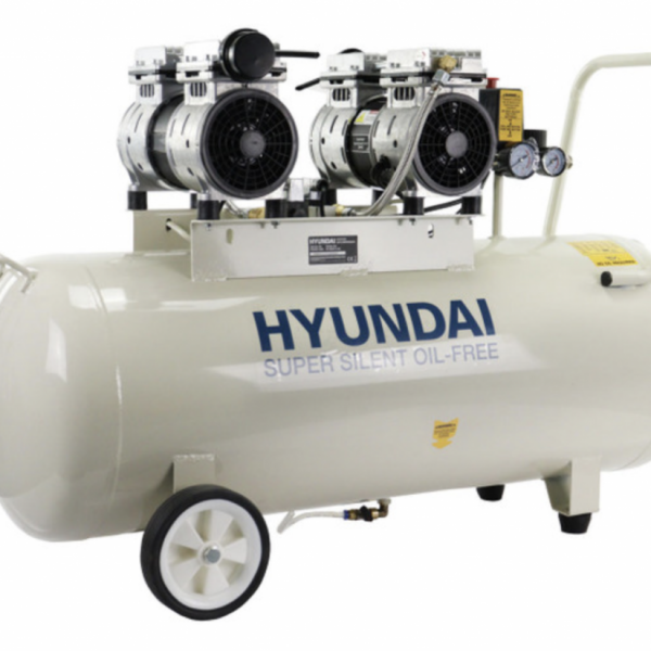 Hyundai 100 Litre Silenced Air Compressor 1500W Electric Oil-free 2hp | HY275100