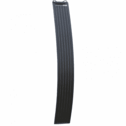 50w black ultra-narrow semi-flexible fibreglass solar panel with durable etfe coating