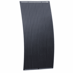 200w black semi-flexible fibreglass solar panel with round rear junction box and 3m cable, with durable etfe coating