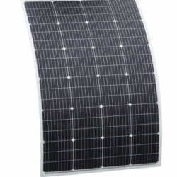 150w semi-flexible fibreglass solar panel with a round rear junction box and 3m cable, with durable etfe coating