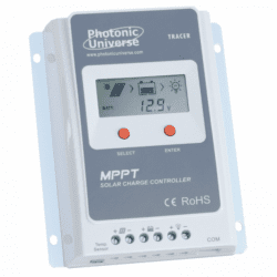 high efficiency 10a mppt solar charge controller for solar panels up to 130w (12v) / 260w (24v) up to 100v