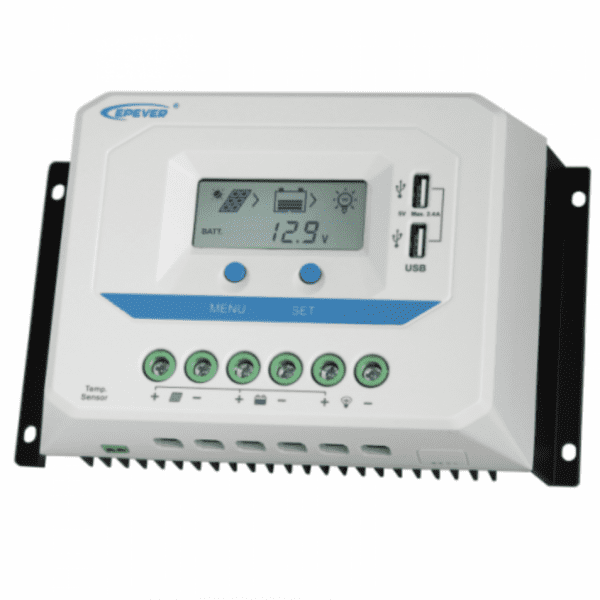 60a 12/24/36/48v solar charge controller / regulator with lcd display and powerful dual usb output (2.4a)