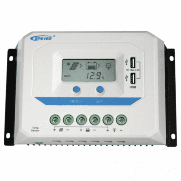 60a 12/24/36/48v solar charge controller / regulator with lcd display and powerful dual usb output (2.4a)