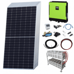 Premium 6.5Kw Grid-Tie Self-Consumption Solar Power Kit With Sharp Solar Panels, 5.5Kw Hybrid Inverter And 24Kwh Battery Bank