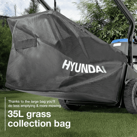 Hyundai 16’’ / 39cm Black Edition Hand Push Petrol Lawnmower, 131cc, 35L Grass Collect and Rear Discharge | HYM16130P - Image 24