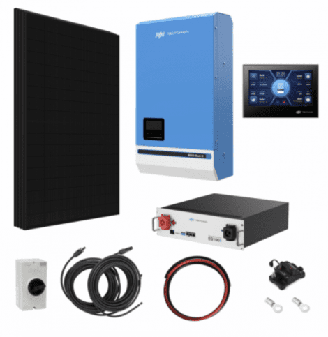 TBB Power 1.72Kw 48V Complete Off-Grid Solar Power System With 4 X 430W Sharp Solar Panels, 5Kw TBB Power Riiosun Hybrid Inverter And Tbb Power Es100Ii 105Ah Battery TBB-KIT1