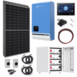 TBB Power 6.56Kw 48V Complete Off-Grid Solar Power System With 16 X 410W Sharp Solar Panels, 8Kw TBB Power Riiosun Hybrid Inverter And 4 X TBB Power Es100Ii 105Ah Batteries With Ip65 Cabinet