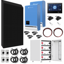TBB Power 10.32Kw 48V Complete Off-Grid Solar Power System With 24 X 430W Sharp Solar Panels, 2 X 5Kw TBB Power Riiosun Hybrid Inverter And 4 X TBB Power Es100Ii 105Ah Batteries With Ip65 Cabinet