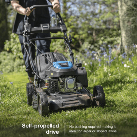 Hyundai 20’’ / 51cm Black Edition Self-Propelled Petrol Lawnmower, Electric Start, 200cc , 4-in-1 Mulch, 60L Collect, Side and Rear Discharge | HYM20200SPE - Image 2