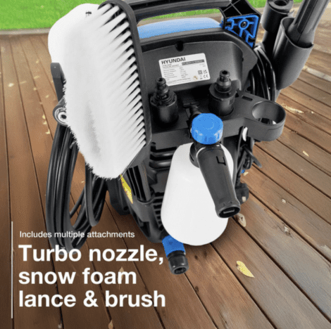 Hyundai 135Bar / 1740psi Electric Pressure Washer, 7.1L/min, 1600W Powerful Motor with Hose & Attachments | HYW1600E - Image 25