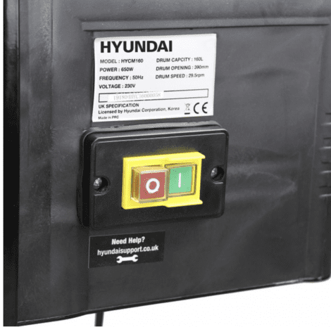Hyundai 650w 160L Portable Electric Cement Concrete Mixer 230v | HYCM160E - Image 12
