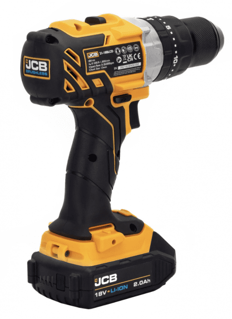 JCB 18V Brushless Combi Drill, Impact Driver & Hammer Drill Kit, 2 x 2Ah Li-Ion Batteries, Charger and 26'' Kit Bag | 21-18BL3PK-2 - Image 4