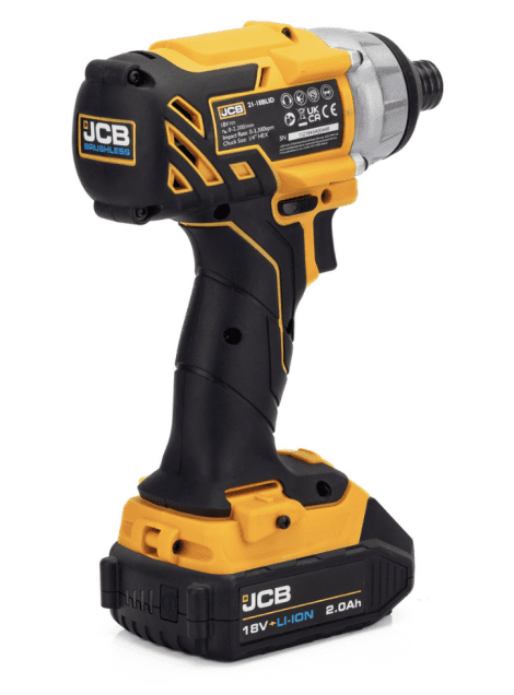 JCB 18V Brushless Combi Drill, Impact Driver & Hammer Drill Kit, 2 x 2Ah Li-Ion Batteries, Charger and 26'' Kit Bag | 21-18BL3PK-2 - Image 6