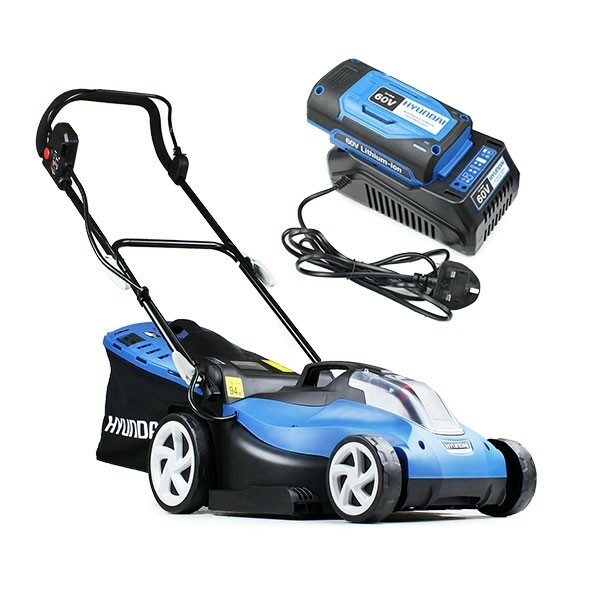 Hyundai HYM60LI420 60V Lithium Ion Cordless Battery Powered Roller Lawn Mower With Battery & Charger